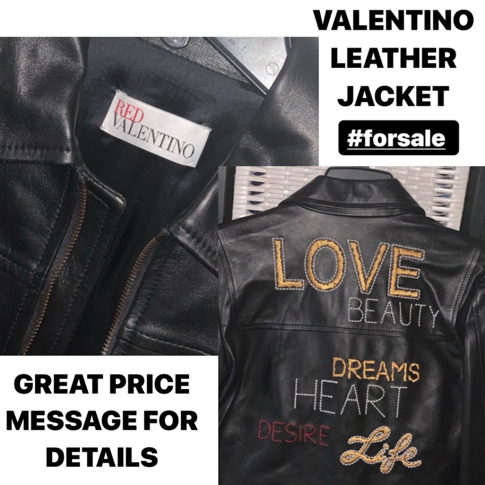 VALENTINO LEATHER BOMBER JACKET AUTHENTIC WORN 1x